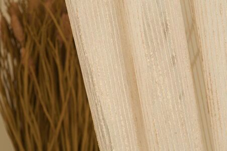 Massarelli Çizgili Şantuklu Keten Tül Buğday  1-2,5 Orta Sık Pile 