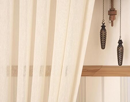 Massarelli Keten Tül Buğday Rengi 1-2 Seyrek Pile