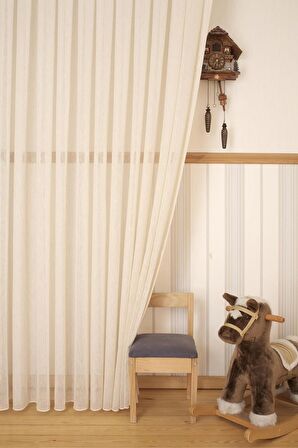 Massarelli Keten Tül Buğday Rengi Pilesiz