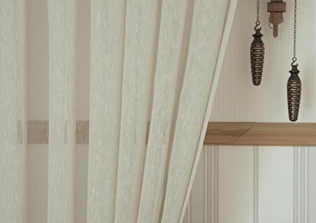 Massarelli Keten Tül Bej  1-3 Sık Pile