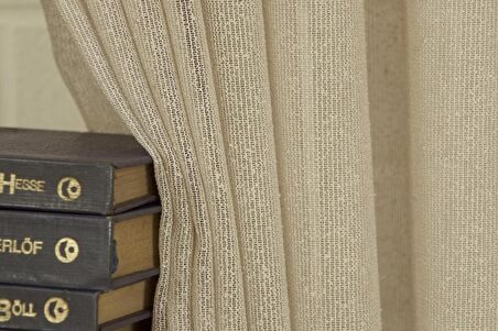 Massarelli Fantezi Bukle Tül Bej Rengi  1-2,5 Orta Sık Pile