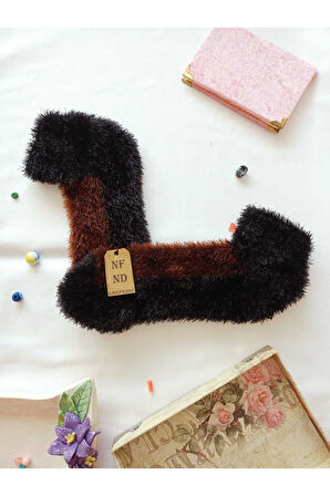 2 ÇİFT TÜYLÜ KIŞLIK TERMAL ÇORAP DİKİŞSİZ PELUŞ PATİK  KAHVE MAVİ ERKEK KADIN EV-PARTİ ÇORABI 36-41