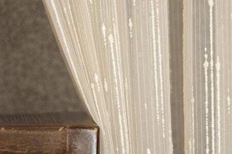 Massarelli Keten Tül Simli Şampanya 1-3 Sık Pile 