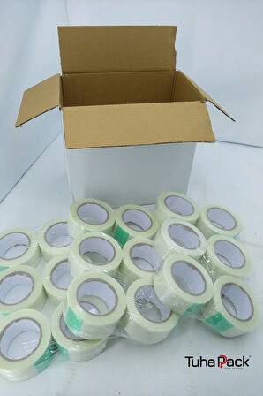 Lifli Bant 50mm X 50m Enine-Boyuna (36 Adet) - Takviyeli, Yüksek Mukavemetli Sabitleme Bandı