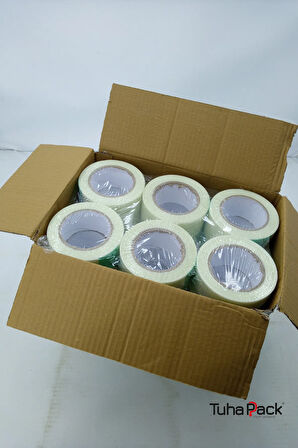 Lifli Bant 50mm X 50m Enine-Boyuna (36 Adet) - Takviyeli, Yüksek Mukavemetli Sabitleme Bandı