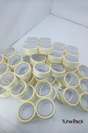 Maskeleme Bandı 18mm X 30m Krem (96 Adet) (Kağıt Bant) - Oto Boya, Fırın ve Dekorasyon Bandı