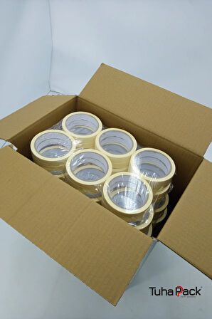 Maskeleme Bandı 18mm X 30m Krem (96 Adet) (Kağıt Bant) - Oto Boya, Fırın ve Dekorasyon Bandı