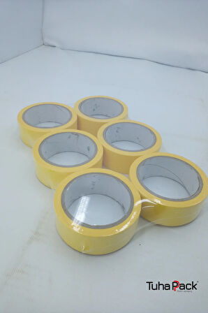 Maskeleme Bandı 36mm X 30m Sarı (6 Adet) (Kağıt Bant) - Oto Boya, Fırın ve Dekorasyon Bandı