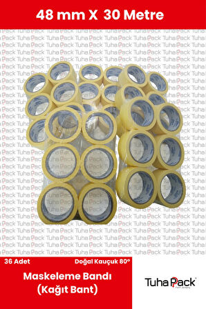 Maskeleme Bandı 48mm X 30m Krem (36 Adet) (Kağıt Bant) - Oto Boya, Fırın ve Dekorasyon Bandı