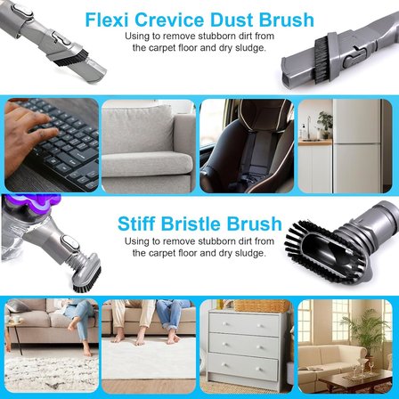 Dyson ile uyumlu Yedek Aksesuar V8 V10 V11 DC19 DC35 DC37 DC52 DC59 İle Uyumlu Mini Başlık 7 parça