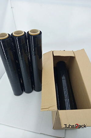 Streç Film 50cm X 200m 1 Adet, Siyah, 23 Mikron, 1600 Gr, Dayanıklı Eşya, Koli ve Palet Streci