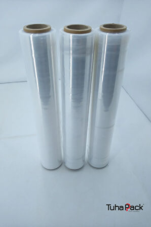 Streç Film 50cm X 300m 3 Adet, Şeffaf, 23 Mikron, 1400 Gr, Dayanıklı Eşya, Koli ve Palet Streci