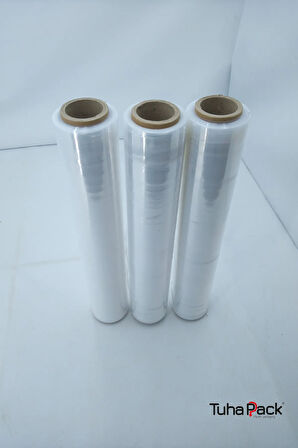 Streç Film 50cm X 300m 3 Adet, Şeffaf, 23 Mikron, 1400 Gr, Dayanıklı Eşya, Koli ve Palet Streci