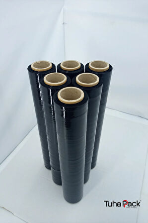 Streç Film 50cm X 200m 6 Adet, Siyah, 23 Mikron, 1600 Gr, Dayanıklı Eşya, Koli ve Palet Streci