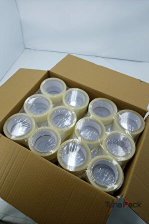 Koli Bandı 36mm X 100m Hotmelt Şeffaf (84 Adet) - Güçlü Yapışkanlı Koli Bandı