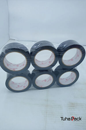 Siyah Koli Bandı 45mm x 100m (6 Adet) - Güçlü Yapışkanlı Koli Bandı