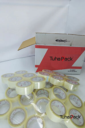 Koli Bandı 45mm X 80m Hotmelt Şeffaf (72 Adet) - Güçlü Yapışkanlı Koli Bandı