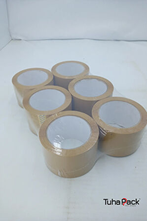 Koli Bandı 70mm X 100m Hotmelt Kahverengi (6 Adet) - Güçlü Yapışkanlı Koli Bandı