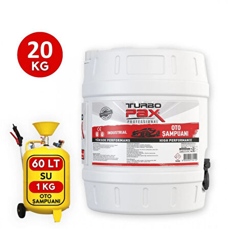 20 Kg Turbopax Fırçasız Oto Şampuanı (1/60 Konsantre)