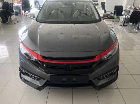 Honda Civic Fc5 2016-2020 Ön Panjur Kaş Kaplama Kırmızı