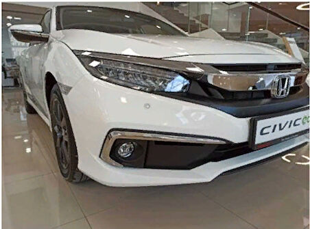 Honda Civic Fc5 2019-2021 Ön Sis Kaşı Kaplaması Nikelaj (makyajlı Kasa)