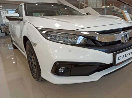 Honda Civic Fc5 2019-2021 Ön Sis Kaşı Kaplaması Piano Black (makyajlı Kasa)