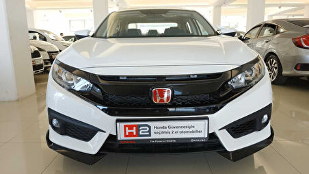 Honda Civic Fc5 2016-2020 Çıkıntılı Ön Flap Piano Black Dizayn B