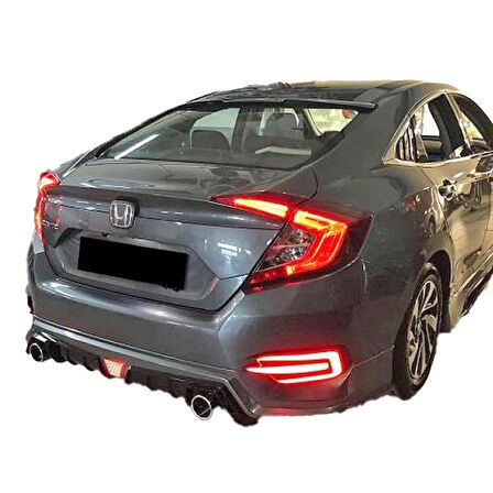 Honda Civic Fc5 2016 - 2021 Mugen Arka Ek Plastik Boyasız