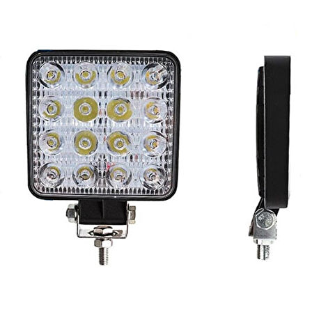 Off Road Kare Led Çalışma Lambası 16 Ledli 12-24V / 48W