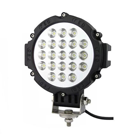 63W CRE Power Led Üniversal Yuvarlak Sis Lambası 21 Ledli Siyah