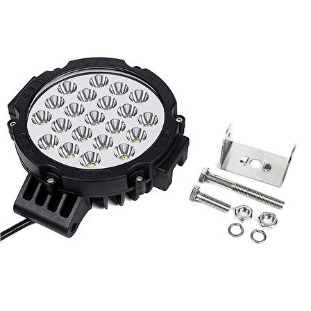 63W CRE Power Led Üniversal Yuvarlak Sis Lambası 21 Ledli Siyah