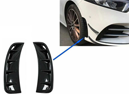 Mercedes W177 A Serisi 2019+ Uyumlu Ön Tampon Izgarası (vent) - Piano Black
