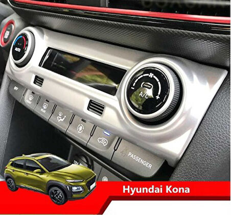 Hyundai Kona Klima Düğme Kaplama - Silver