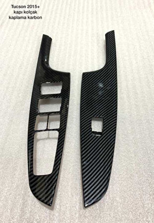 Hyundai Tucson 2015-2018 Kapı Kolçak Kaplama Karbon