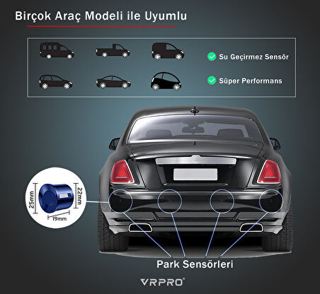 Led Ekranlı Ses İkazlı Park Sensörü Siyah Lens