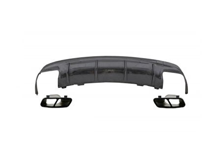 Mercedes W117 Cla İçin Uyumlu Cla45 Görünüm Difüzör & Egzoz Seti 16-19 Siyah Egzoz İle