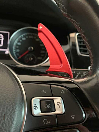 Volkswagen Golf 7 Tiguan 2017+ Paddle Shift Kırmızı (F1 Vites Pedal Kulakçığı)