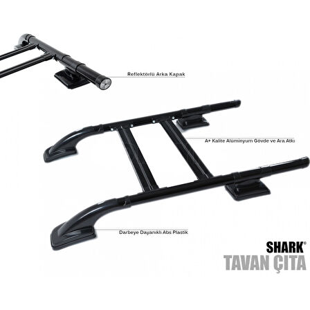 Mercedes X-Class 2017+ Uyumlu  Shark Black Tavan Çıtası