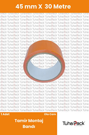 Tamir ve Montaj Bandı 45mm X 30m Turuncu (1 Adet) - Oto Cam Sabitleme ve Çok Amaçlı Güçlü Bant
