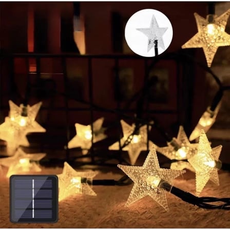 7M 50 Led Yıldız 8 Fonksiyonlu Solar Panelli-Gün Işığı