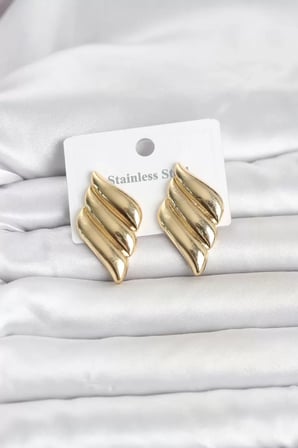 316L Çelik Gold Renk Motif Model Kadın Küpe TJ-BKP11819