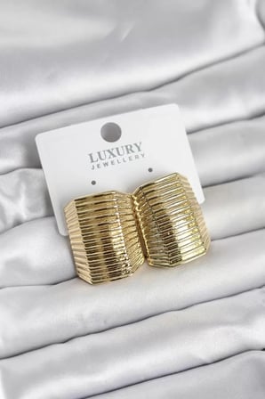 Gold Renk Pirinç Vintage Esintili Statement Küpe - TJ-BKP11736