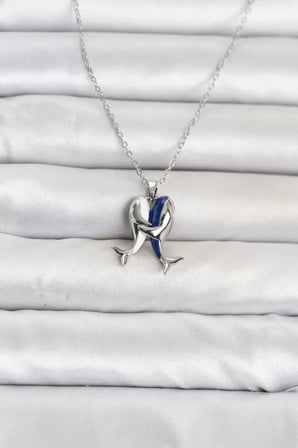 316L Çelik Zincir Gümüş Renk Dolphin Model Kadın Kolye TJ-BKO11095