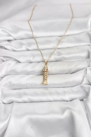 316L Çelik Zincir Gold Renk Balık Model Zirkon Taşlı Kadın Kolye TJ-BKO10885