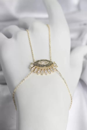 Pirinç Gold Renk Zirkon Taşlı Göz Model Kadın Şahmeran - TJ-SN747