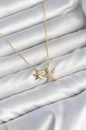 Pirinç Gold Renk Minimal Yıldız Model Kadın Kolye TJ-BKO11147