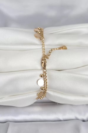 316L Çelik Gold Renk Pullu Model Kadın Bileklik - TJ-BB8383