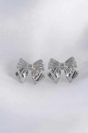 Pirinç Gümüş Renk Fiyonk Küpe - TJ-BKP8943