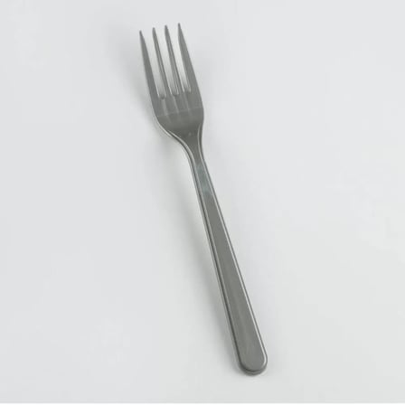 Gri Renk Lüks Plastik Çatal 25 Adet
