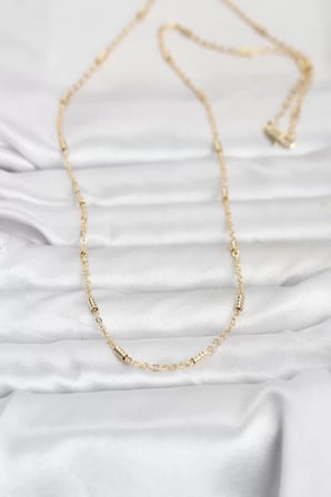 CM 14K Gold Renk Bar Zincir Model 60 cm Kadın Kolye - TJ-BKO10973